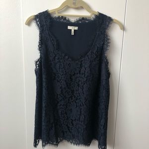 Joie Navy Lace Top